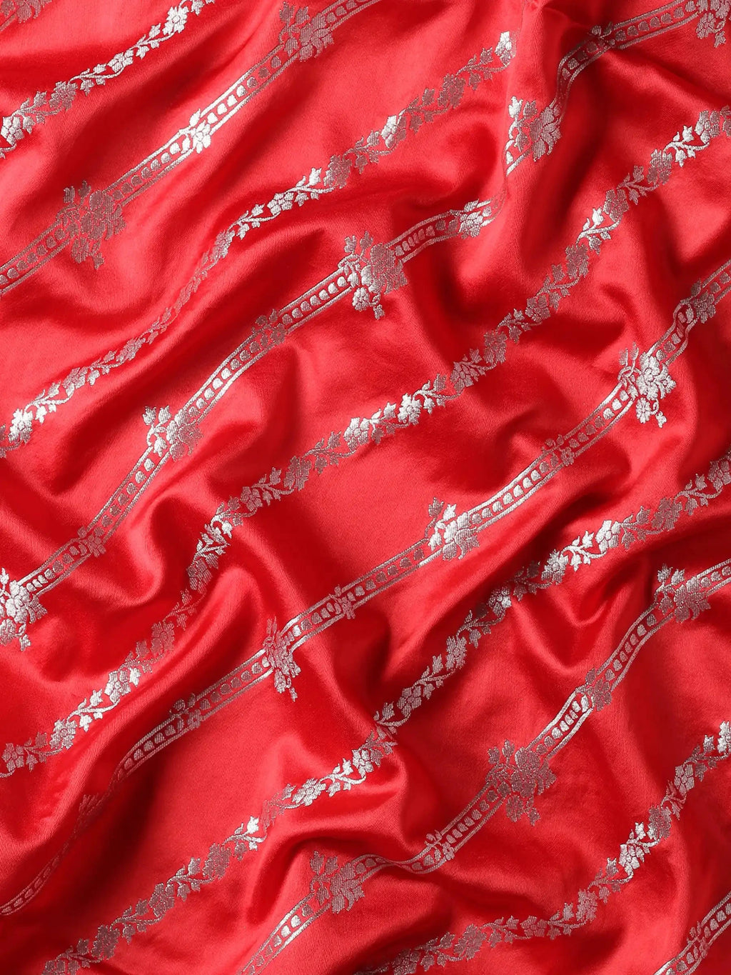 Rani Gulaab Red Banarasi Silk Saree