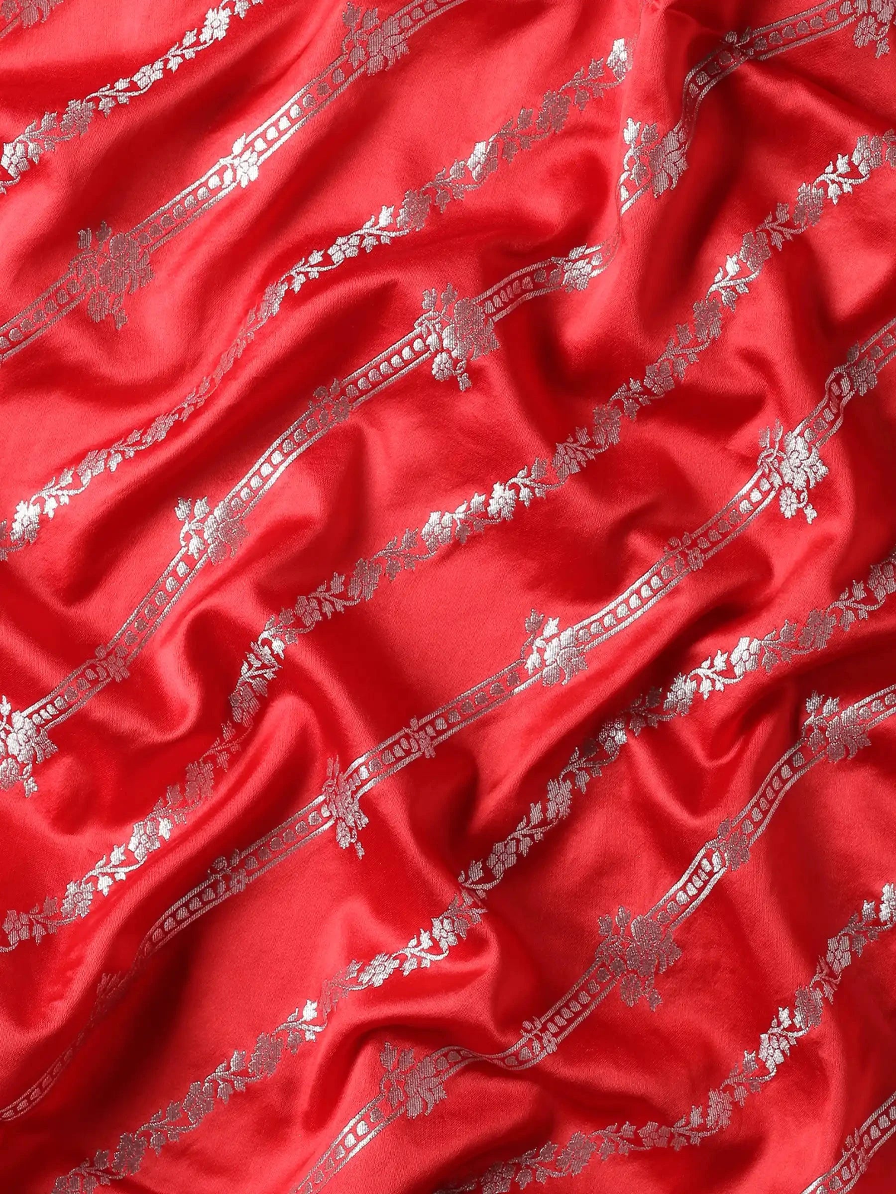 Rani Gulaab Red Banarasi Silk Saree