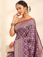 Shahi Kadhua Wine Banarasi Silk Saree