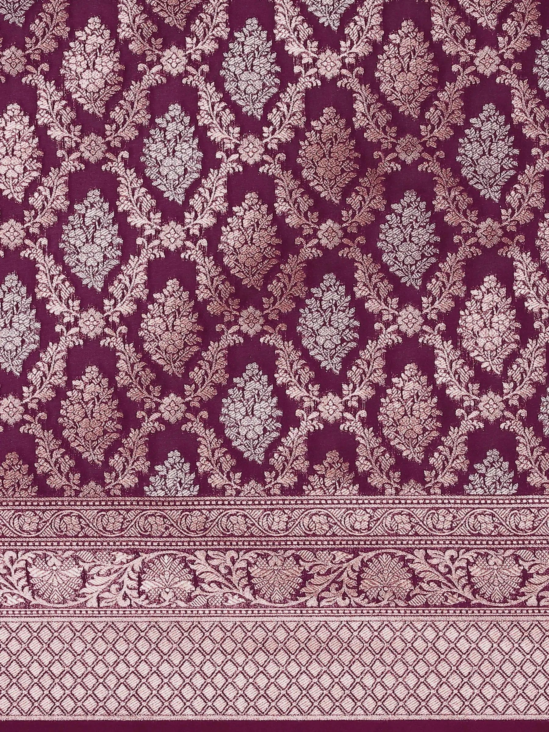 Shahi Kadhua Wine Banarasi Silk Saree