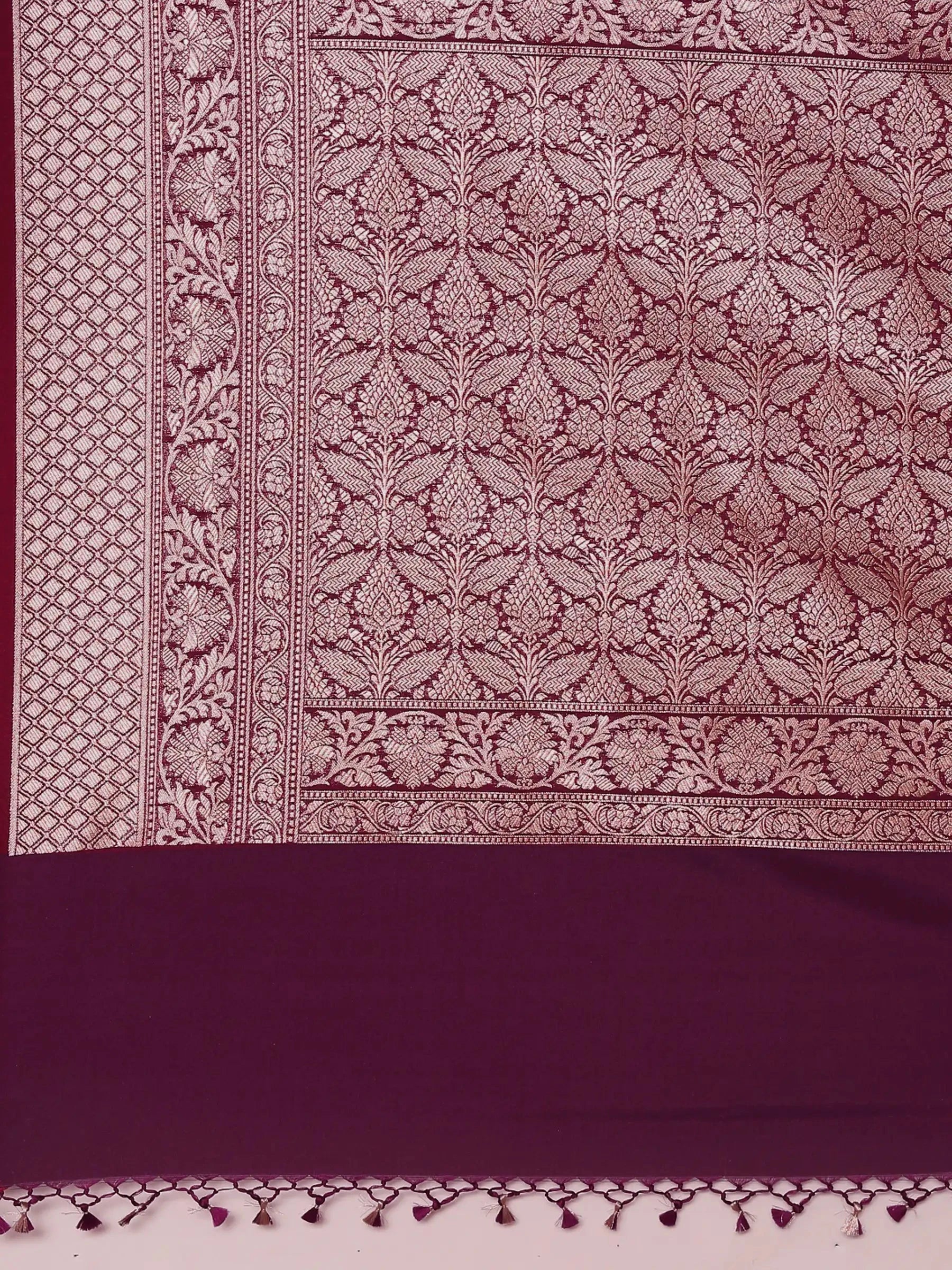 Shahi Kadhua Wine Banarasi Silk Saree