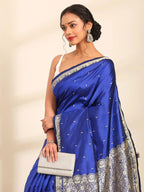Neelambari Blue Zari Banarasi Silk Saree