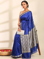 Neelambari Blue Zari Banarasi Silk Saree