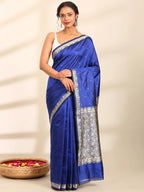 Neelambari Blue Zari Banarasi Silk Saree
