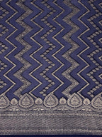Rajkumari Chevron Blue Banarasi Silk Saree