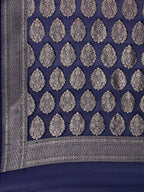 Rajkumari Chevron Blue Banarasi Silk Saree