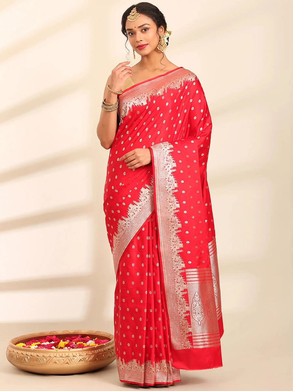 Kashi Sundari Red Banarasi Silk Saree