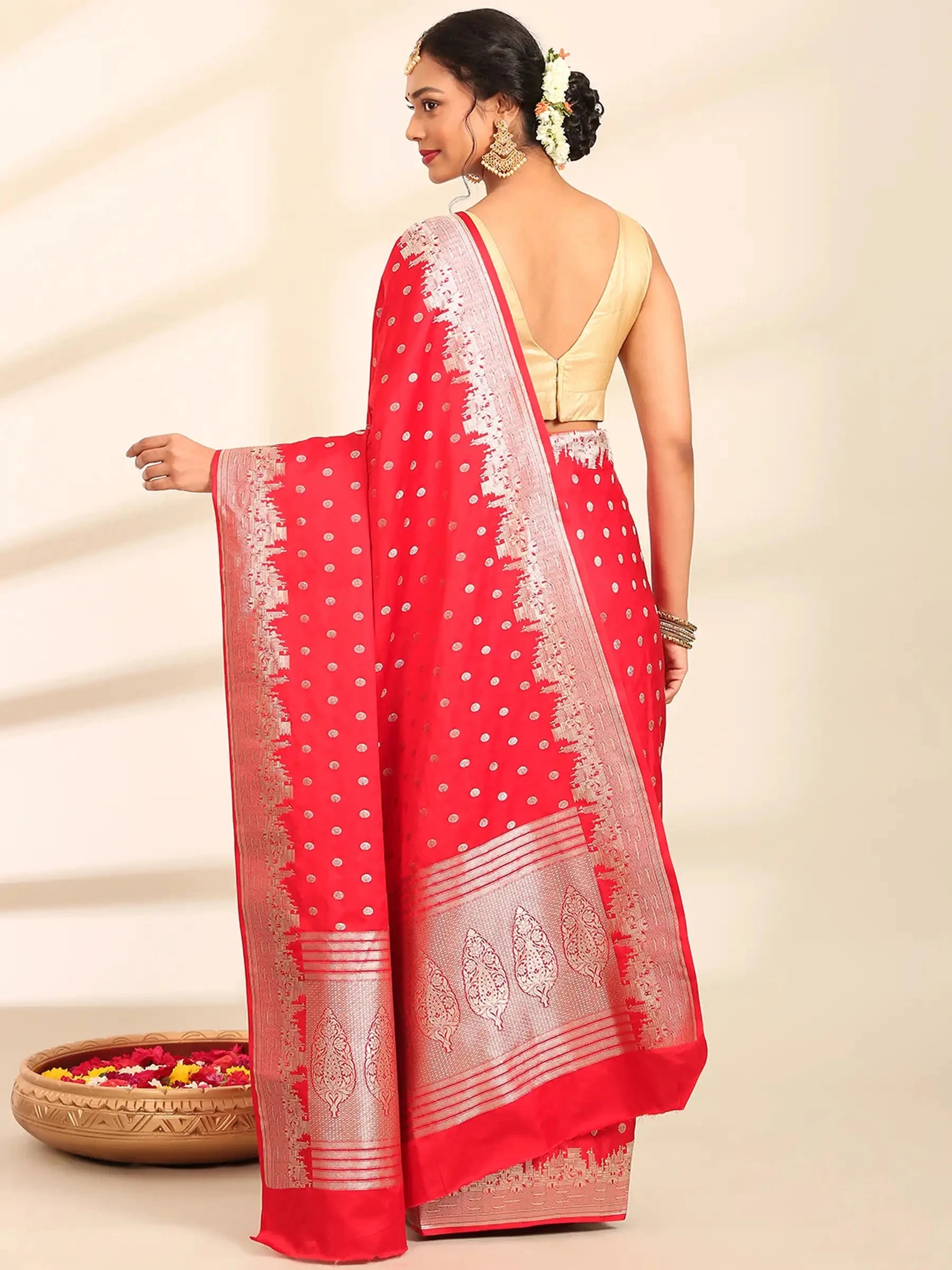 Kashi Sundari Red Banarasi Silk Saree