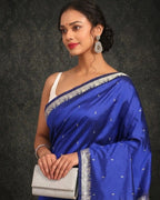 Neelambari Blue Zari Banarasi Silk Saree