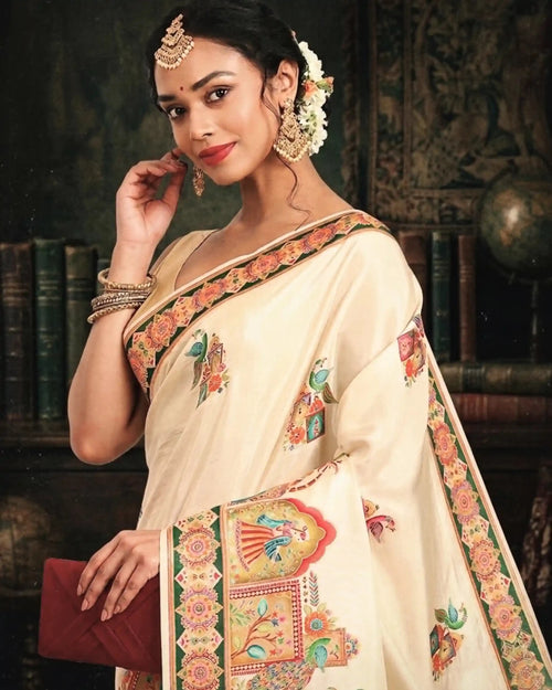 Ganga Jamuna Zari Banarasi Silk Saree
