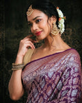 Shahi Kadhua Wine Banarasi Silk Saree